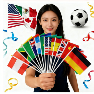 Bandiere Nazionali in Poliestere di Alta Qualità Prodotte in Fabbrica, Bandiere Mini da Mano Economiche all'Ingrosso - Product Image 1