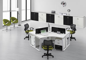 เฟอร์นิเจอร์สำนักงานสมัยใหม่ โต๊ะทำงานสำนักงานแบบคิวบิเคิลสำหรับ <span class=keywords><strong>4</strong></span> คน - Product Image 6