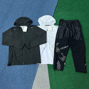 ชุดแจ็คเก็ตแขนยาว แห้งเร็ว ชุดกีฬาวิ่งแบบกำหนดเอง เสื้อโค้ทและกางเกงขายาว ซิปเต็มตัว แจ็คเก็ตกันลมน้ำหนักเบา ชุดแจ็คเก็ตสำหรับผู้ชาย - Product Image 1