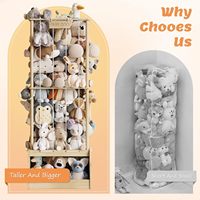 Stockage d'animaux en peluche en bois, zoo d'animaux en peluche en bois avec coffre à jouets, support vertical pour animaux en peluche avec bande élastique plus épaisse