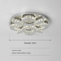 Plafonnier LED moderne personnalisé en cristal, luminaires ronds en acier inoxydable pour chambre à coucher, salle à manger, salon