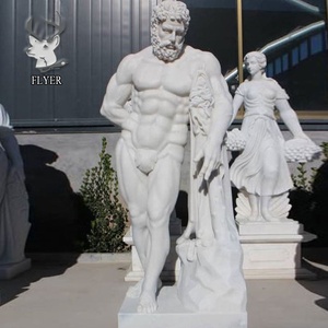 Estatua de tamaño natural de <span class=keywords><strong>HERCULES</strong></span> Farnesio, una escultura de mármol blanco de Hércules - Product Image 6