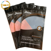 Sacs en Mylar noirs jetables avec logo personnalisé, fermeture à 3 côtés, étanches aux odeurs, avec fermeture éclair et fenêtre pour l'emballage de cadeaux, d'aliments et de collations