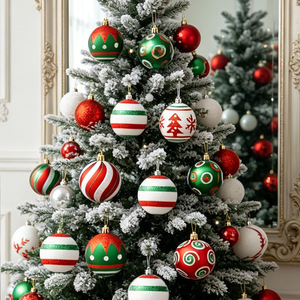 Wholesale 6cm Painted <b>Christmas</b> Baubles 6 Pieces Transparent <b>Box</b> Pack Xmas Tree Hanging Ornaments Holiday Decor - Product Image 2
