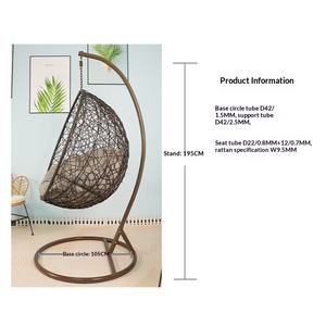 Fauteuil suspendu en rotin style tendance YT, balançoires de patio pour balcon, maison, loisirs en plein air, fauteuil œuf, fabrication directe d'usine - Product Image 6