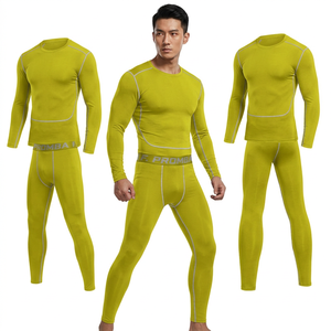 Conjunto Deportivo MERITORIOUS INTERNATIONAL para Hombre, Camiseta de Manga Larga y Pantalones Amarillos de Verano, Diseño Geométrico, Tejido de Spandex de Secado Rápido - Product Image 6