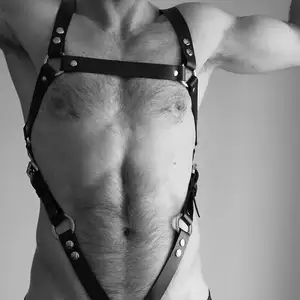 SacKnove 50143 Hot Sale Sexy Goods Pu Leather Harness Bdsm Men Bar Performance Apparel Bdsm Bondage Gay Harness