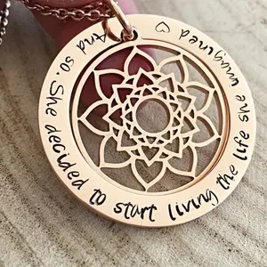 Productie Goedkope Groothandel Prijs 316 Roestvrij Staal Lotus Bloem Van Het Leven Hanger Ketting Yoga Sieraden