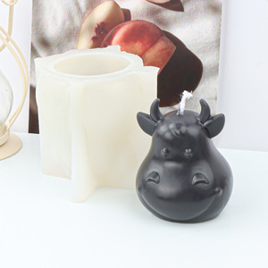 Moule à bougie en silicone DIY en forme de tête de buffle de dessin animé, moule en résine époxy pour bougie <span class=keywords><strong>licorne</strong></span>, moule artisanal en gypse pour fée cerf, moule à fondant, <span class=keywords><strong>décoration</strong></span> intérieure - Product Image 3
