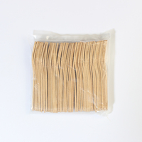 Fourchette en bambou naturel jetable pour fruits et aliments, idéale pour le camping