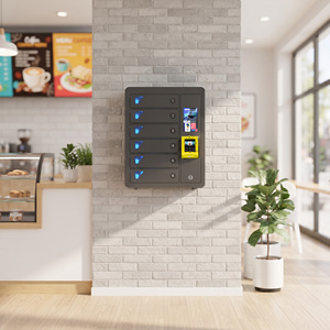 Armario de Carga de Pared JUN de 6 Compartimentos con Acceso sin Llave, Sistema de <span class=keywords><strong>Pago</strong></span> sin Efectivo, Compatible con Visa y <span class=keywords><strong>PayPal</strong></span>, Carga Rápida PD20W - Product Image 1