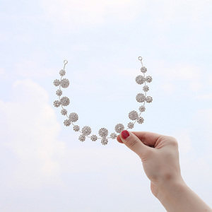 Bandeaux en cristal de fleurs pour filles, couronnes de vigne, pièces de tête de mariage, avec strass et argentés, nouvelle collection - Product Image 3