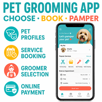 Développement d'une application de réservation de toilettage pour animaux de compagnie pour iOS et Android avec réservation de services et profils d'animaux LionCreate