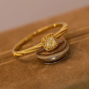 Xinfly 18K Real Gold Jewelry Set <b>Ice</b> <b>Out</b> Square Yellow Diamond Pendant Necklace Ring for Wedding Engagement Party or Gift - Product Image 3