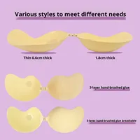 Coussinets de soutien-gorge adhésifs en coton brossé, effet nuage, sans couture, respirants, push-up, pour robe de mariée ou camisole sans bretelles