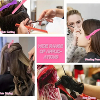 Pinces à cheveux bec de canard antidérapantes roses et noires personnalisables avec logo pour coiffeur, salon de beauté et barbier