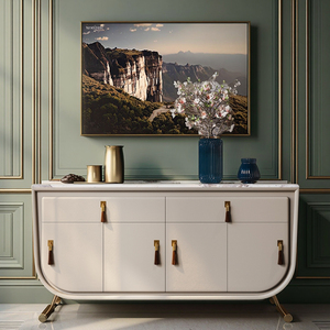 Mueble de Entrada Italiano de Lujo Premium, Mueble de Comedor con Encimera de Mármol, Material de Madera para Sala de Estar y Comedor - Product Image 2