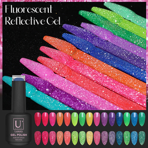 Nouvel arrivage de disco néon effet diamant cassé gel fluorescent réfléchissant étincelant 15 couleurs OEM ODM manucure pour ongles - Product Image 5
