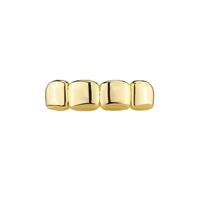 Parrillas Dentales de Cobre Vintage Pulido Brillante de 4 Dientes, Joyería Dental Unisex para Raperos