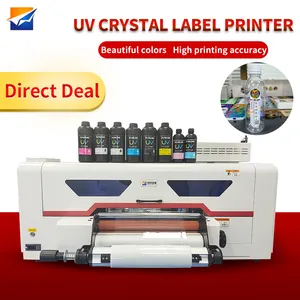 2024 ZYJJ Digital Inkjet A2 Roll To Roll UV DTF stampante 3 pz TX 800 multifunzione etichette di cristallo personalizzate stampante prezzo di fabbrica