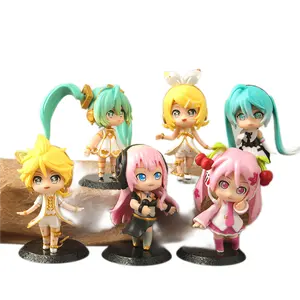 10CM 6PCS/SET Cute Girls Anime Figure Megurin Luka Kagamine Figures Toys Dolls Sakura Miku Manga Figurine