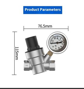 Wholesales Adjustable Manual <strong>Water</strong> Pressure Regulator with <strong>Gauge</strong> for <strong>Water</strong> Use of Pressure Relief Valve - Product Image 2