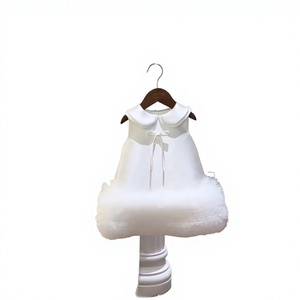 Vestito da <span class=keywords><strong>bambina</strong></span> stampato stile principessa, abito a strati in pile felpato in fibra di poliestere, ideale per il primo compleanno - Product Image 1