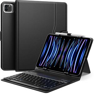 Étui universel pour tablette <span class=keywords><strong>MoKo</strong></span> en cuir PU avec clavier sans fil pour <span class=keywords><strong>iPad</strong></span> 9 10 11 pouces, étui Samsung A9 Plus - Product Image 1