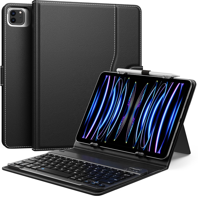 MoKo Universal Tablet Cover PU Leather Wireless  Keyboard Case for iPad 9 10 11 Inches Samsung A9 Plus Case