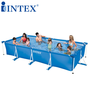 בריכת שחייה עילית מלבנית של INTEX בגודל 2.2 מ'/2.6 מ'/3.0 מ'/4.5 מ' עם מסגרת מתכת - Product Image 2