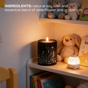 Bougie en cire de soja dans un bocal en verre - Combustion longue durée, senteurs agrumes, <span class=keywords><strong>cassis</strong></span>, jasmin, rose, ananas, bois de santal, musc, cèdre - Product Image 3