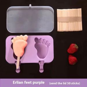 Molde de silicona reutilizable de grado alimenticio con forma de cubo para helados caseros, paletas y crema, diseño de dibujos animados, para el hogar, venta al por mayor - Product Image 3