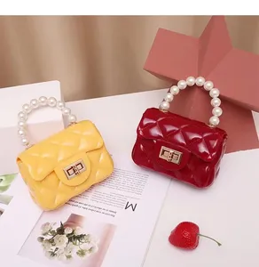Pearl Bag For Kids Handbags For Little Girl Trendy Bags Cross-body Chains Small Handbag Jelly Bags Kids Birthday Gift