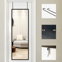 Corps pleine longueur Grand Long Dressing sur la porte Pleine longueur Porte accroché miroir mural suspendu Espejos avec crochets