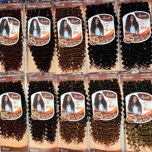 Confezione da 6 Fasci di Capelli Sintetici Ricci Afro a Onda Profonda per Extension - Product Image 1