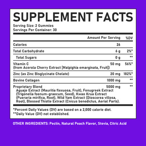 Booty Gummies, Complément Naturel Sculptant les Courbes avec Extrait d'Aguaje et Collagène Bovin, Favorise une Silhouette Plus Pleine et Attrayante, Raffermissant - Product Image 6