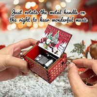 Vente chaude boîte à musique en bois de Noël cadeau de Noël en bois décorations de Noël boîte à musique en bois mobile
