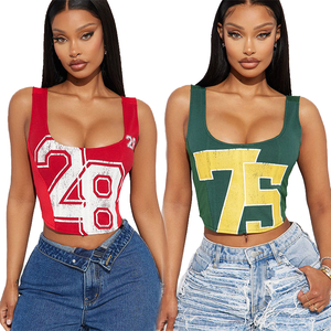 Camisetas de Tirantes Cortas de Lona para Mujer, con Estampado Digital, Cuello Redondo y Cordones, Estilo Urbano Ecológico, Tendencia Verano 2025, 220g, ¡Gran Venta! - Product Image 4