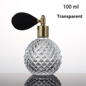 50ml 100ml a forma di palla rosa trasparente e grigio spray in vetro vuoto vecchie bottiglie di profumo Vintage Airbag in vendita - Product Image 3