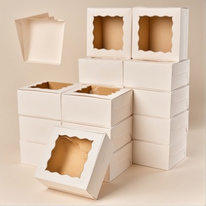 Hot bán bánh Hộp kích thước lớn 8x8x5 Bánh hộp Bánh hộp hình chữ L cửa sổ với cửa sổ - Product Image 2