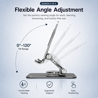 Nouveau support pour ordinateur portable en métal ventilé, antidérapant, pliable, conforme aux normes CE et RoHS, pour les réunions vidéo et les appareils tablettes