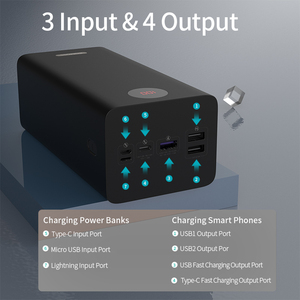 Batterie externe <span class=keywords><strong>ROMOSS</strong></span> 60000Ah haute capacité 22,5W PD3.0+QC3.0 Charge rapide bidirectionnelle Double USB 4 sorties Charge solaire Li-Polymère - Product Image 3