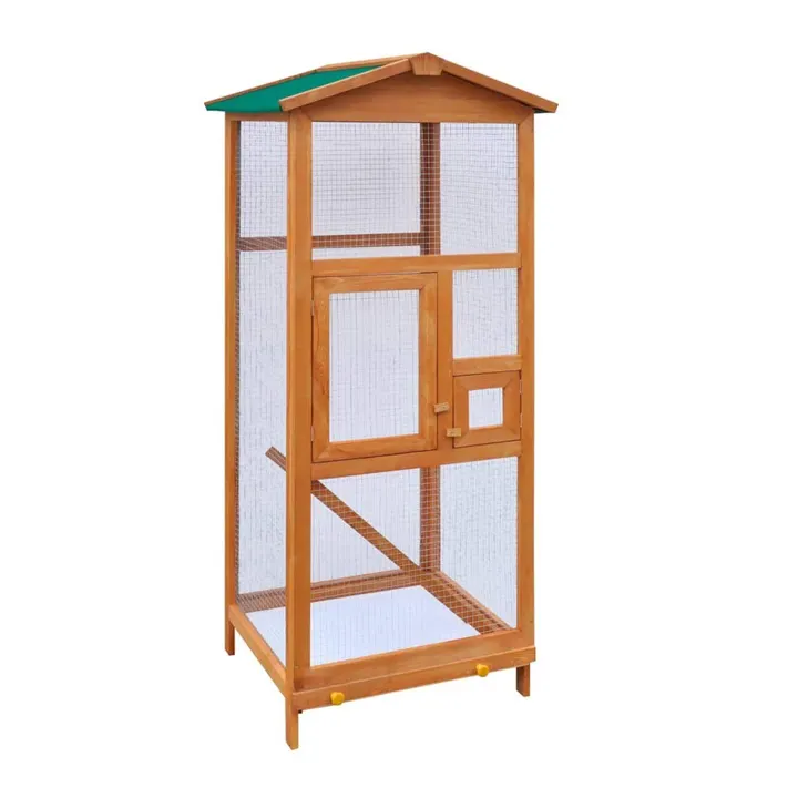 Outdoor Large Wooden Vertical Parrot Cage Bird Houses with Doors and Stairs