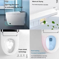 WC intelligent à chasse automatique moderne avec capteur automatique, bidet intégré, chauffage, allongé, siphon en S, fonctionnement automatique, télécommande intelligente