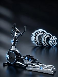 Máquina elíptica de ejercicio para espacios pequeños con resistencia magnética, movimiento suave, pantalla con botones para el fitness diario familiar. - Product Image 2