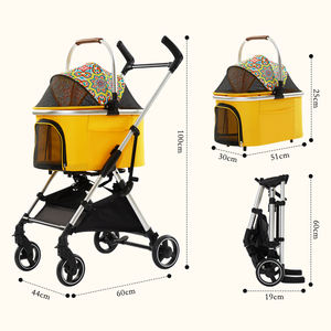 Passeggini staccabili facili da piegare passeggini per animali domestici per gatti <span class=keywords><strong>cani</strong></span> di piccola taglia con cesto rimovibile - Product Image 3