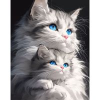 Kits de peinture diamant Chenistory Chat, tableaux décoratifs faits main, animaux, diamants ronds complets, décoration murale classique, idée DIY