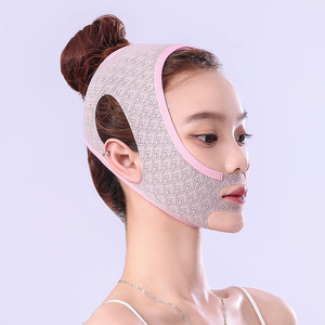 Maschera Viso Riutilizzabile a V in Tessuto Elasticizzato, Bendaggio Notturno con Effetto Lifting e Riduzione del Doppio Mento, Lavabile - Product Image 5