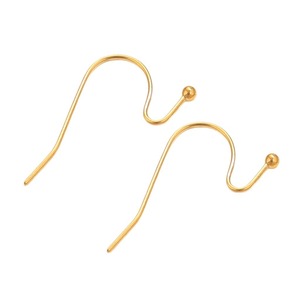 Ball End Earring Hooks | 18K PVD Gold Plated Stainless Steel Ear <b>Wires</b> for DIY Dangle Earrings Jewelry Making Findings - Product Image 5