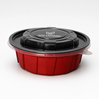 Professionele 900-180 ronde rood-zwarte vacuümvormdoos voor het verpakken van gastronomische salades en fruit